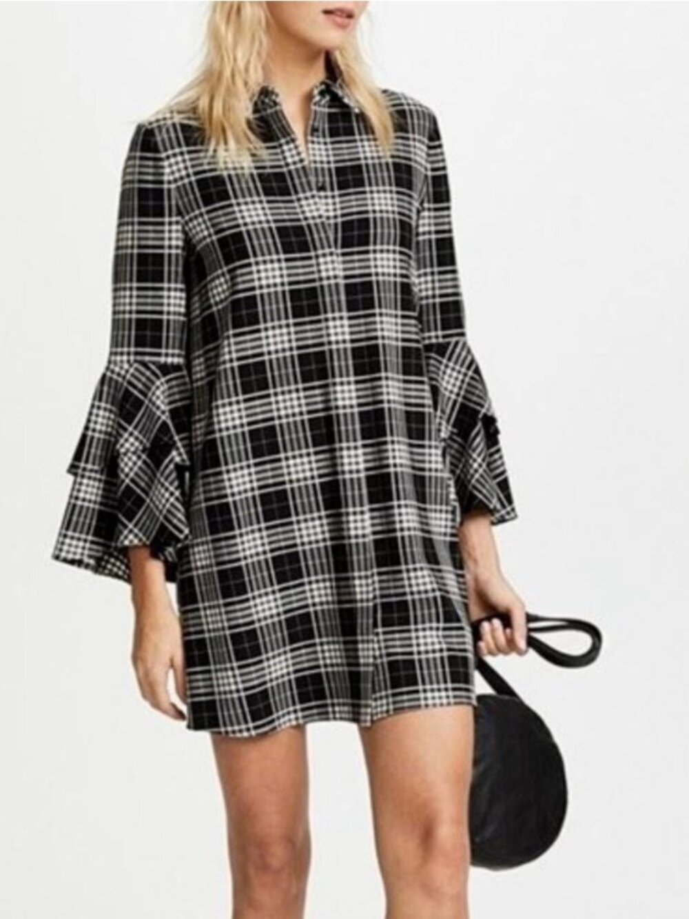 Alice + Olivia Jem Bell Sleeve Shirt Dress